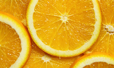 Bright slices of orange overlapping each other.