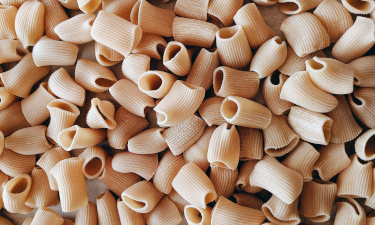 A close photo of dry pasta