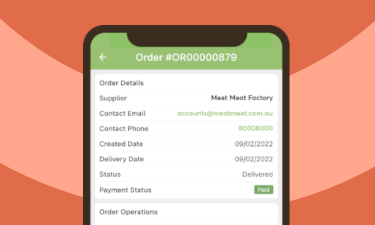 A mobile phone showing an order on the Zupply app
