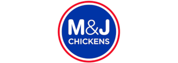 The logo for M & J Chickens