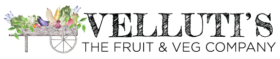 The logo for Velluti's: The Fruit and Veg Company
